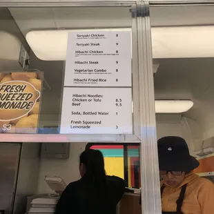 a menu for a fast food restaurant