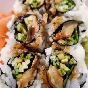 June 2020: My eel w/ cucumber (also offered w/ avocado)-- very good!