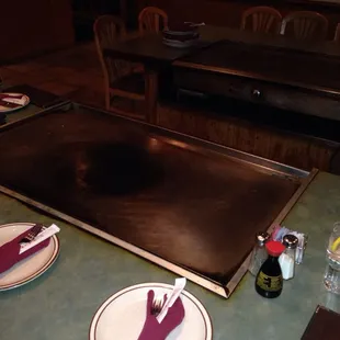 Table before cooking.