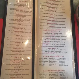 menu
