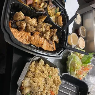 I ordered the shark and salmon with fried rice. It was too oily for me!