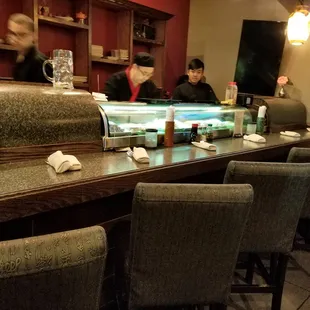 interior, sushi and sashimi