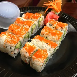 a plate of sushi