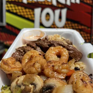 Steak and shrimp hibachi