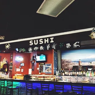 sushi bar with neon lights
