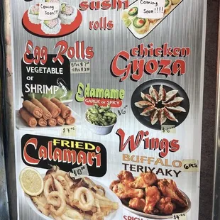 Part of the menu