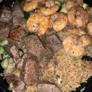 Filet &amp; Shrimp combo, so good &amp; I already ate a good amount.