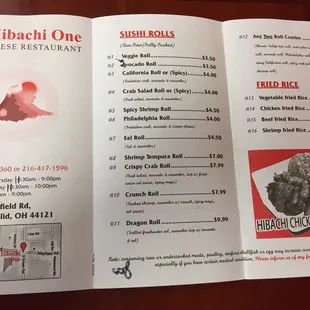 menu