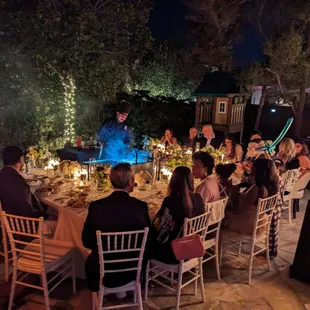 Everyone enjoyed the dinner, humor, and show
