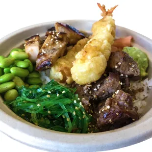 a close up of a bowl of food