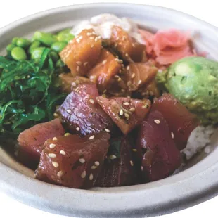 a close up of a bowl of food