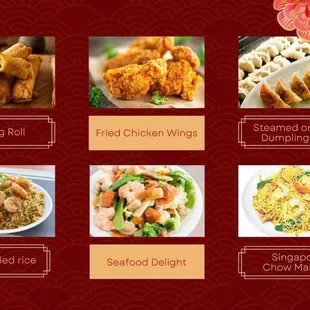 a variety of food items