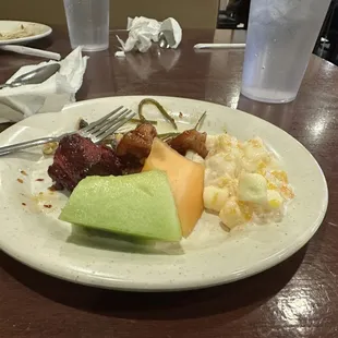 a plate of food on a table