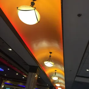 the ceiling lights