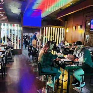 people eating at a restaurant