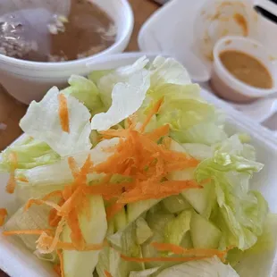 Salad that accompanies my chicken and shrimp combo