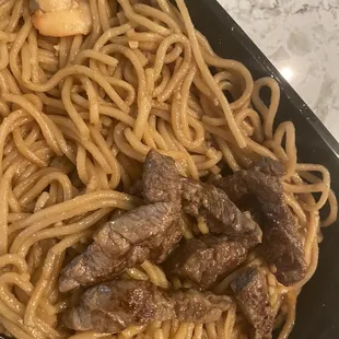 Combo hibachi, sans chicken.  There were three shrimp total, but I ate two before I remembered to take a photo!