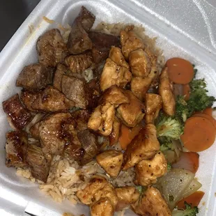 Steak and chicken entree