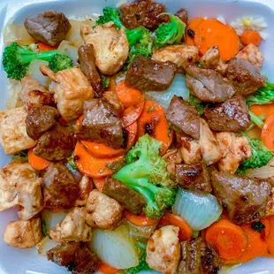 Chicken and steak w/ fried rice