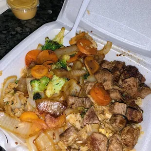 Steak plate with yum yum sauce!