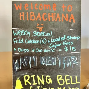 Specials menu