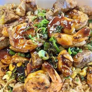cajun fried rice (shrimp, pork sausage, crawfish)