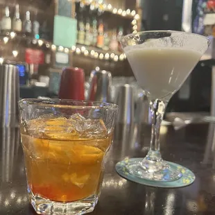 Irish Old Fashioned and Key lime Pie tini