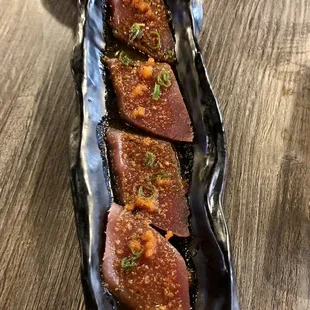 Tuna Sashimi - served sauced, very sour!  (03/19/21)