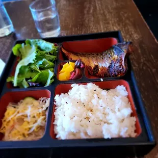 Bento with Yellowtail collar I believe. Very good special. $18.