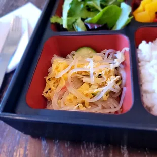 Side dish of the day back in december. I think glass noodles with veggies and pork