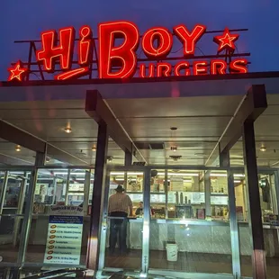 the front of the restaurant