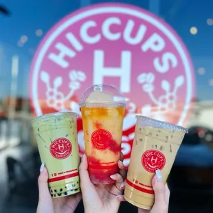 Matcha Milk, Fruity Booty, Coconut Coffee