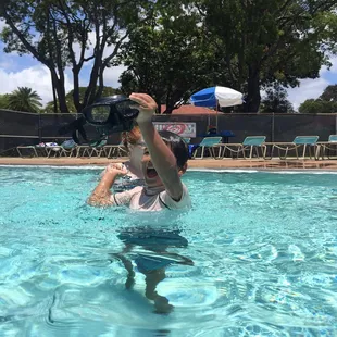 Zeke enjoying his pool time