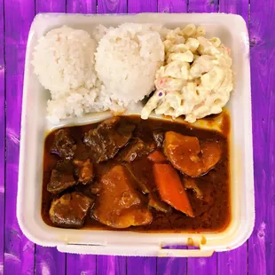 Beef Stew Plate - $8. The BF devoured this. I guess he liked it...