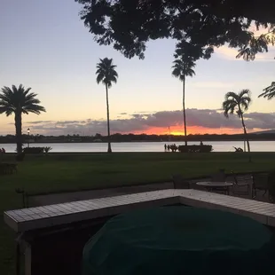 The sunset is beautiful.