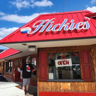 My husband at Hickies. He has been coming here his entire life!