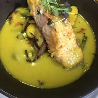 Grilled Salmon Bouillabaisse*