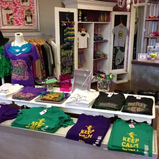 Locally designed Mardi Gras tees and accessories for the whole family!