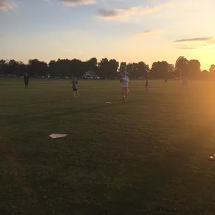 Post match kickball game