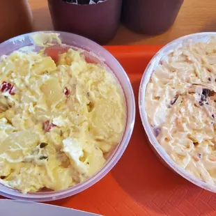 Potato salad and Cajun Cole slaw