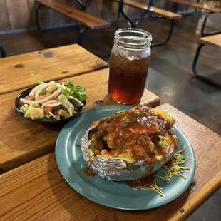 Loaded Fancy Baked Potato  Self-serve Side Salad Sweet tea