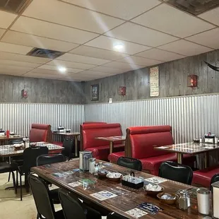 the dining area of the restaurant