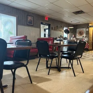 the dining area of the restaurant