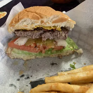 Bacon Cheeseburger and fries