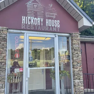 the front of the restaurant