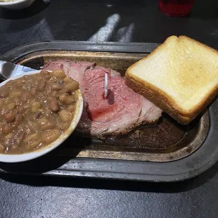 Prime Rib with baked beans