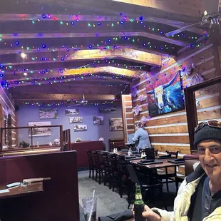 Dining room way in the back is a good time