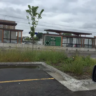 Right across the street from the light rail