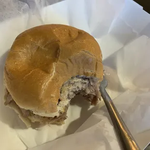 Small pulled pork sandwich