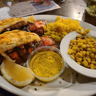 Lobster meal with sides